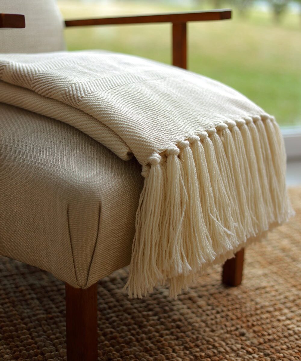 Camel Merino Wool Woven Throw