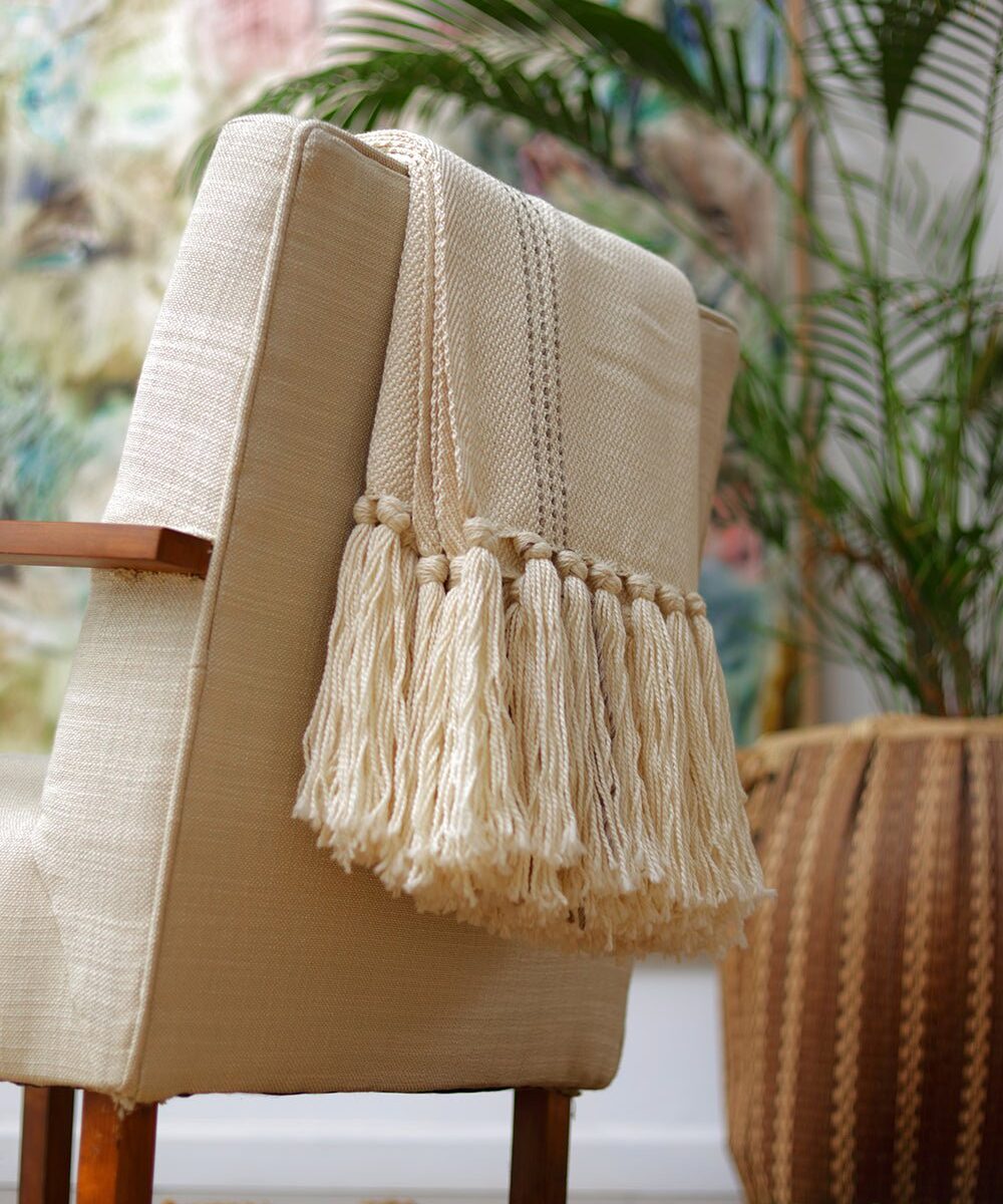 Stitched Wool Throw Blanket